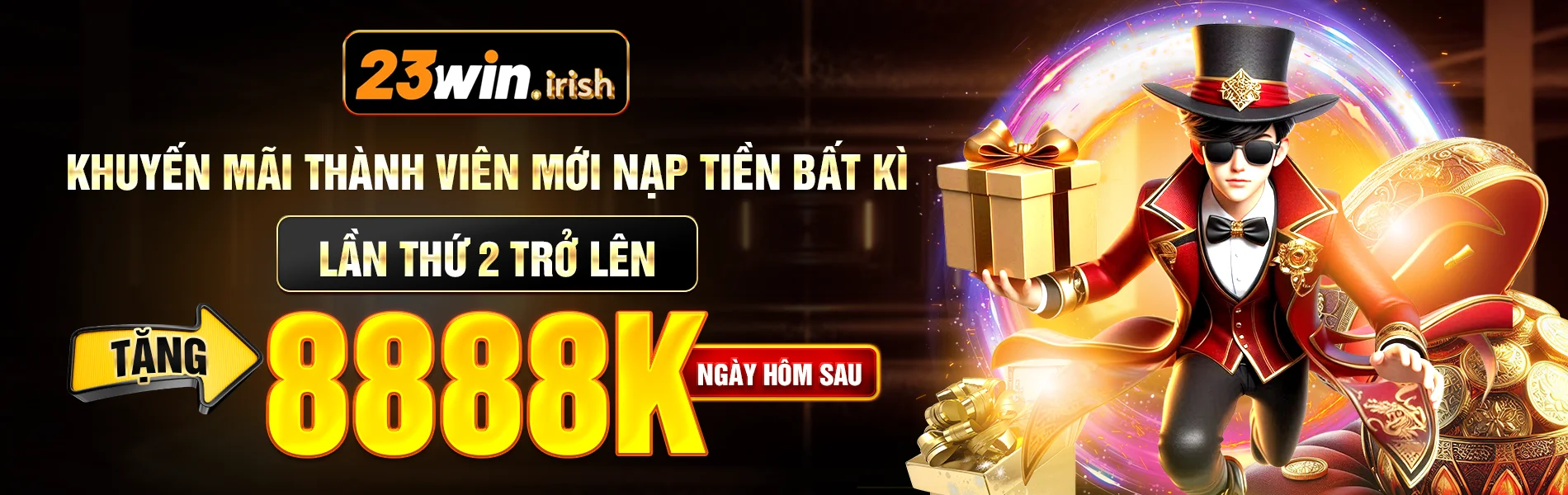 banner 23win khuyến mãi nạp lần 2 tặng 8888k