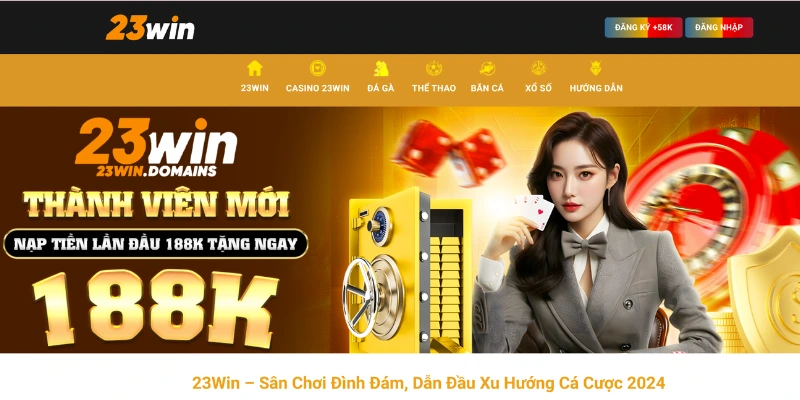 Đăng ký tài khoản tại trang chủ của 23Win